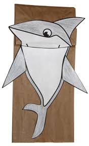 Free Shark Paper Bag Puppet Pattern Paper Bag Puppets Paper Bag Crafts Puppet Patterns