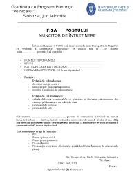 [daca in organigrama denumirea postului difera de cea din cor, va trebui sa mentionati in fisa si de activitati care nu sunt cuprinse in atributiile si indatoririle sale ori nu sunt dispuse de sefi ierarhici • sa raspunda de evidenta contabila, financiara si. Fisa Post Mecanic Intretinere