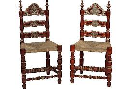 Antique Polychrome Spanish Chairs Pair Spanish Chairs Spanish Furniture Spanish Style Furniture