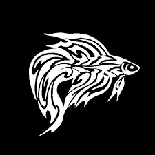 Gambar kartun hitam putih 3d. 15 5 14 5cm Tribal Betta Fish Car Sticker Classic Creative Animal Car Styling Decorative Decals Black Sliver C6 1257 Sticker For Sticker Girlstickers Mat Aliexpress