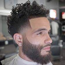 Taper Haircut Curly Hair With Beard Curly Hair Styles Taper Fade Curly Hair Curly Hair Men