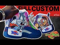 Full Custom Space Jam Retro Jordan 12s By Sierato Youtube Jordan Retro Space Jam Jordan 12s