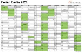 Wählen sie oben über die aufklappmenüs die pfingstferien für ein anderes jahr oder andere ferien. Ferien Berlin 2020 Ferienkalender Zum Ausdrucken