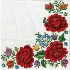 Servilleta Decorada Flores Bordadas Servilletas Para Decoupage Flores Bordadas Servilletas