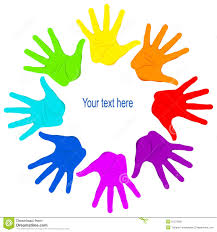 Palme Delle Mani Colorate Unite Illustrazione Vettoriale Illustrazione Di Aperto Estratto 31572660