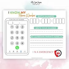 I Know My Address And Phone Number All About Me Learn To Etsy In 2021 Learn To Tell Time Learning Printables Kids Learning Numbers