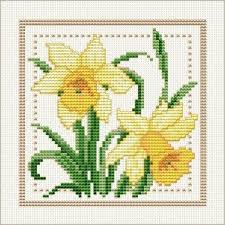 Spring Daffodils To Stitch Free Cross Stitch Charts Cross Stitch Flowers Cross Stitch Patterns Flowers
