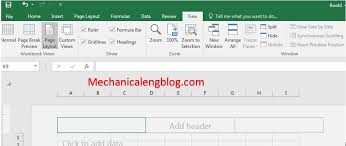 Select header and footer which will change the worksheet view to page. How To Insert Header And Footer In Excel Mechanicalengblog