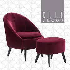 Barlow 29.5 wide velvet armchair. Amazon Com Elle Decor Nico Chair Ottoman Merlot Red Home Kitchen