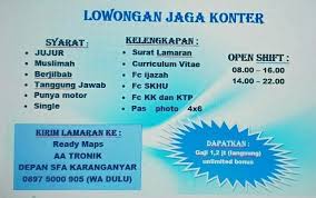 Beberapa persyaratan yang harus disiapkan adalah kartu identitas bisa menggunakan ktp dengan penggunaan nomor nik pada ktp sebagai pendaftaran username pada situs online web sscn bkn (panitia seleksi nasional) tes cpns tahun ini. Lowongan Kerja Jaga Konter Di Solo Archives Info Loker Solo