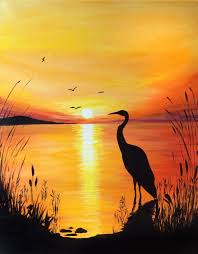 Graffiti Paintbar In Nashua Nh Brings Out The Artist In Everyone Scenery Paintings Sunset Painting Silhouette Painting