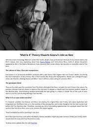 Matrix 4 Theory Thwarts Keanu S Role As Neo By Hussainrashida39 Issuu