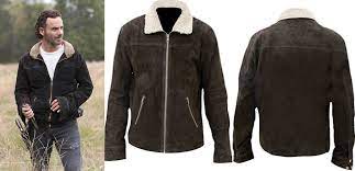 Rick Grimes The Walking Dead Season 6 Jacket For Men Created By Top Leather Factory Worn By Andrew Lincoln As Rick Grimes Jackets Celebrity Jackets Leather