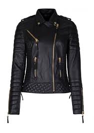 New Black Leather Jacket Women Quilted Biker Motorcycle Slim Fit All Size Coats Jackets Fitted Biker Jacket Leather Jacket Black Leather Jackets Women