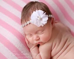 Rhinestone Headband, White Flower Headband, Newborn Headband, Baby  Headband, Baby Girl Headband, Baptism Headband