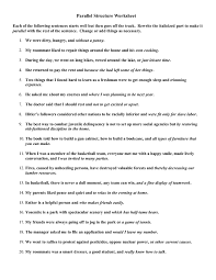 Parallel structure is when you use the same grammatical structure to show that ideas are related and have the same level of importance. Parallel Structure Activity Worksheet For 7th 9th Grade Lesson Planet