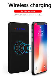 Slim Power Bank 20000 Mah Portable Ultra Thin Wireless Charging Powerbank Portable Charger For Iphone 8 8plus X Samsung Xiaomi