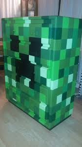Minecraft Creeper Dresser Diy Diy Dresser Minecraft Bedroom Diy Furniture Decor