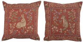 French tapestry designs are making a comeback, however. Medieval Fox And Rabbit French Tapestry Cushions Pillows