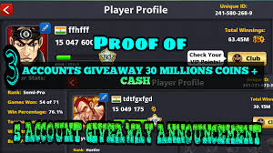 Numan8bpyt #8ballpool #giveaway10accounts 8 ball pool giveaway 10 accounts free for all by numan 8bp yt subscribe. Phoneocean 8 Ball Pool 5 Accounts Giveaway Worth 1 Billion 3 Account Giveaway Result With Proof