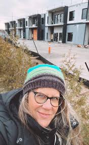 Out for a walk. Progress in the new development HARVEST VIEW, located  across from cemetery. 1,2,3 bedroom apartment. BBQ area, basketball and  pickleball courts, community square/park The best thing about it in