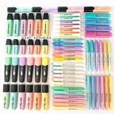 Minha Colecao De Marcadores Pasteis My Pastel Highlighters Collection F Coisas De Papelaria Organizador De Caneta Materiais Escolares Bonitos