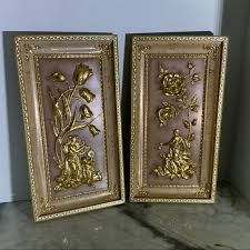 Display this gorgeous wall art decor in the living area with some brushed nickel sconces. Wall Decor Vintage Plastic Gold Wall Art Poshmark