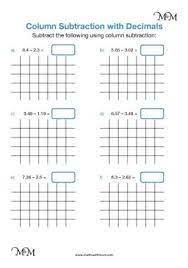 Students will use the column method strategy to get to the result. How To Subtract Decimal Numbers Maths With Mum