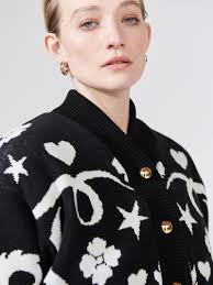 BELLE STARR COTTON MERINO JACQUARD BOMBER JACKET