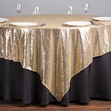Black And Gold Tablecloth 85 In Square Sequin Overlay Gold Sequin Overlay Sequin Tablecloth Black Tablecloth Wedding
