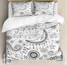 Bedding sets & duvet covers. Sun Moon Duvet Cover Set Oriental Mandala Inspired Design Crescent Moon Floral Swirl Ethnic Tribal Sky Bedding Set Black White Bedding Sets Aliexpress