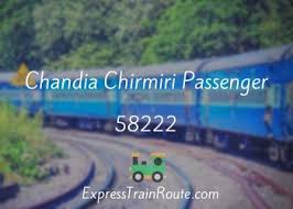 Chandia was a thikana (state or estate) ruled by baghela dynasty under the flag of rewa riyasat. Chandia Chirmiri Passenger 58222 Route Schedule Status Timetable