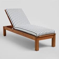 Sunbrella Indigo Lido Stripe Outdoor Chaise Lounge Cushion World Market Outdoor Chaise Lounge Chair Outdoor Chaise Lounge Cushions Lounge Cushions