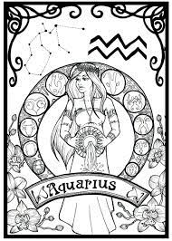 Aquarius Poster By Barbora Rakovska Displate Moon Coloring Pages Mandala Coloring Pages Aquarius Art