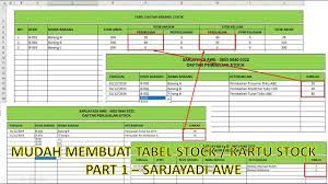 Pada artikel sebelumnya sudah dibahas sedikit tentang materi microsoft excel, sekarang saya ingin share tentang bagaimana membuat kartu persediaan stok dengan menggunakan microsoft excel 2007. Mudah Membuat Tabel Stok Atau Kartu Stok Dari Persediaan Dengan Excel Part 1 Youtube