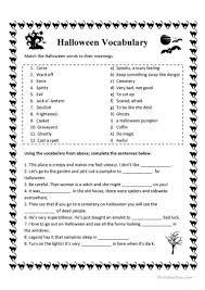 Halloween Worksheets For Older Students Halloween Vocabulary English Esl Worksheets For Dis In 2020 Halloween Worksheets Halloween Worksheets Free Halloween Vocabulary