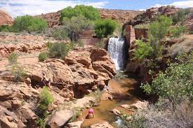 We marveled at the surrounding natural landscapes — sandstone arches, majestic canyons and panoramic vistas as far as the eye could see. Mill Creek Falls Left Hand Swim Hole Rock Art In Moab
