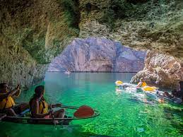 Colorado river glass bottom kayak tours are a great idea for your vegas bachelor party. Hop In A Glass Bottom Kayak And Tour An Emerald Cave In Arizona Flipboard