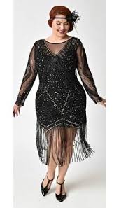 Black And Gold Formal Dress Plus Size Black Gold Plus Size Beaded Sheer Long Sleeve Betty Flapper Dress Plus Size Flapper Dress Plus Size Flapper Costume Unique Prom Dresses