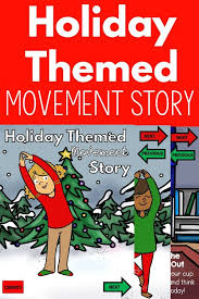 Holiday Themed Movement Story Digital Pink Oatmeal Shop In 2020 Gross Motor Activities Movement Holiday