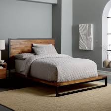 Logan Industrial Platform Bed Natural In 2020 Industrial Platform Beds Industrial Bedroom Furniture Industrial Bed