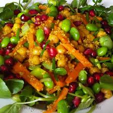 I had no problem with the amount of lime juice, oil, or salt, but then i doubled the recipe, used a can of black beans and a can of garbanzo beans, used fresh tomatoes vs. Carrot And Quinoa Salad With Chickpeas And Soybeans