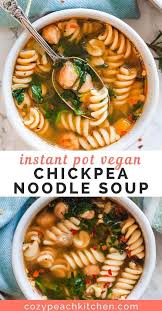 Instant Pot Vegan Chickpea Noodle Soup Recipe Vegan Instant Pot Recipes Vegan Chicken Noodle Soup Easy Soup Recipes