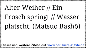 Alter Weiher Ein Frosch Springt Wasser Platscht Matsuo Bashō