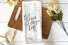 Tea Flour Sack Towel Mockup 301700 Household Design Bundles Screen Printing Designs Flour Sack Towels Mockup