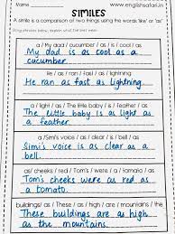 Similes Examples And Worksheets Free Www Worksheetsenglish Com Simile Worksheet Similes And Metaphors Simile