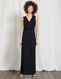 Boden Sleeveless Wrap Maxi Black Women Boden Black Turn The Glamour Dial Up To 11 With This Classic Sleeveless Maxi Made Maxi Wrap Dress Maxi Dress Fashion