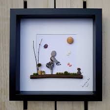 Framed Pebble Gardener Gardening Pebble Picture Gardening Etsy Pebble Art Pebble Pictures Diy Arts And Crafts