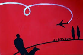 Avion Airplane Red Illustration Red Thematic