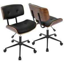 They are both beautiful and functional; Lumisource Lombardi Mid Century Modern Adjustable Office Chair With Swivel In Walnut And Black By Lumisource